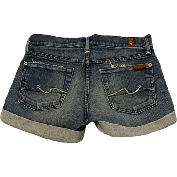 7 For All Mankind Cuffed Denim Shorts - Picture 2 of 3